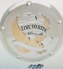 1107-0555 Drag Specialties Harley Touring Flht Chrome Gold Eagle Live To