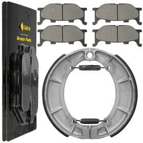 Fl5218bs148hy Caltric Front Brake Pads And Rear Shoes For Yamaha Xv1100 Virago 1100 1999