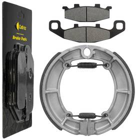 Fl5328bs154hy Caltric Front Brake Pads And Rear Shoes For Kawasaki Ex500 Ninja 500 1987-1993
