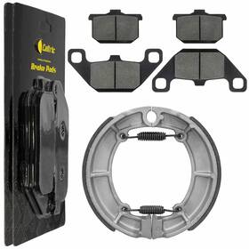 Caltric Fl5336bs154hy Front Brake Pads And Rear Shoes For Kawasaki Vn700 Vulcan 700 1985