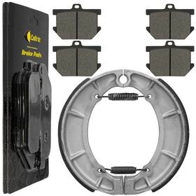 Fl6896bs148hy Caltric Front Brake Pads And Rear Shoes For Yamaha Xv920r Virago 1981 1982