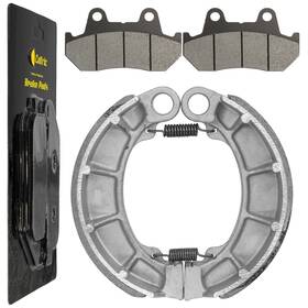 Fl9005bs149hy Caltric Front Brake Pads And Rear Shoes For Honda Cx650c Custom 650 1983