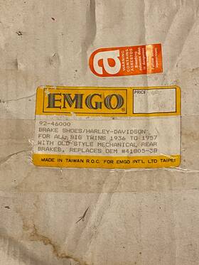 Emgo 70-bs-41805-38-07 Seven 7 Sets Harley Davidson Rear Brake Shoes Big Twin 1936-57 92-4600 41805-38