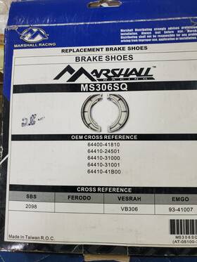 64410-31000 Emgo Ms306sq Marshall 93-41007 Brake Shoe Set Replaces Suzuki