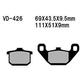 Vd-426 For Kawasaki Vulcan 500 90-09 Vesrah Front Organic Semi-metallic Brake Pads