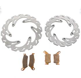 A-53488 Race-driven Front And Rear Riptide Brake Rotors Pads Fits 1998 - 2003 Ktm 250 Exc