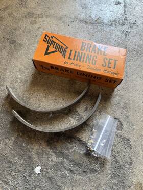 44432-54 Superior #44432-54 New Brake Lining Set With Rivets Harley Davidson Bt Xl K Servi-car