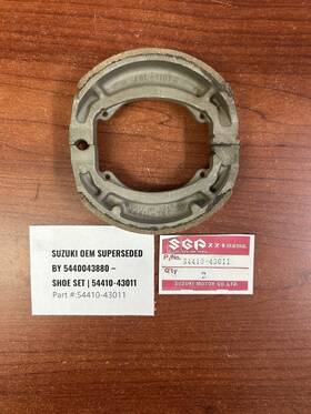 54400-43880 Suzuki 54410-43011 New Nos Factory Brake Shoe Set Part #54410-43011 Superseded #54400-43880