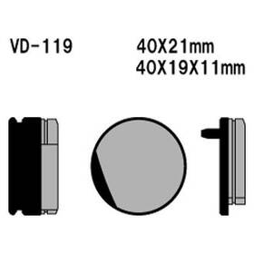 Vesrah Vd-119 Front Organic Semi-metallic Brake Pads