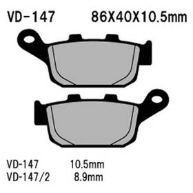 Vd-147 Vesrah Vd-147/2 For Suzuki Sv650 2018 Rear Organic Semi-metallic Brake Pads