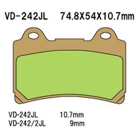 Vd-242 Vesrah Vd-242/2jl For Yamaha Fj1200 1988-1992 Front Sintered Metal Brake Pads