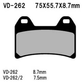 Vesrah Vd-262/2 Front Organic Semi-metallic Brake Pads