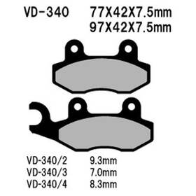 Vd-340 Vesrah Vd-340/3 For Kawasaki Teryx4 750 13 Front Organic Semi-metallic Brake Pads