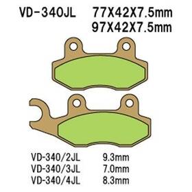 Vd-340 Vesrah Vd-340/3jl For Kawasaki Teryx4 750 13 Rear Sintered Metal Brake Pads Set