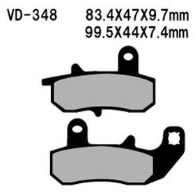Vesrah Vd-348 For Suzuki Dr650ses 1994 Rear Organic Semi-metallic Brake Pads