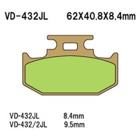 Vd-432jl Vesrah For Suzuki Dr650se 96-16 Rear Middle Or Sintered Metal Brake Pads