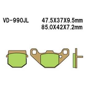Vd-990jl Vesrah For Bombardier Rally 200 2003-2006 Front Sintered Metal Brake Pads