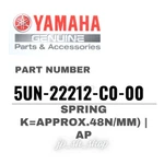 Yamaha Genuine Oem Parts Spring K=APPROX.48N/MM) 5UN-22212-C0-00 For YZ125. Fixed Price $195.00.