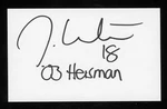Jason White 2003 Heisman Trophy Winner Football Signed 3X5 Index Card E28476. Fixed Price $5.53.