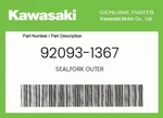 Kawasaki Genuine Seal,fork Outer 92093-1367. Fixed Price $20.90.