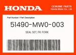 Honda Genuine Seal Set, Fr. Fork 51490-MW0-003. Fixed Price $39.90.