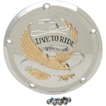 Drag Specialties 1107-0555 Live To Ride Derby Cover Gold. Fixed Price $131.95.