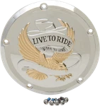 Drag Specialties Live-to-ride Derby Cover Chrome/gold 1107-0555. Fixed Price $131.95.