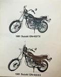 1981 Suzuki GN-400TX GN-400XX Factory Press Kit B&w Photo 8X10". Fixed Price $9.00.