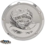 Drag Specialties Chrome Live To Ride Derby Cover 1107-0554. Fixed Price $108.10.