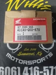 431A0-GK8-670 Shoe Kit, Brake (not Available) Nos Oem Honda Part Nq 50 Spree. Fixed Price $14.05.