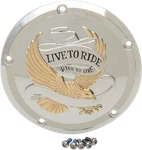 Drag Specialties 1107-0555 Live-to-ride Derby Cover Chrome/gold. Fixed Price $131.95.
