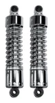 New Chrome 13-1/2' Dual Cover Shock Absorbers For 1958/1972 Harley Davidson. Fixed Price $235.00.