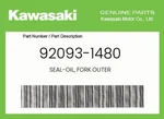 Kawasaki Genuine Seal-oil, Fork Outer 92093-1480. Fixed Price $18.02.