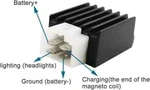 Coolster QG214FC & FC3 125CC, Dirtbike Voltage Regulator Recticfier. Fixed Price $7.95.